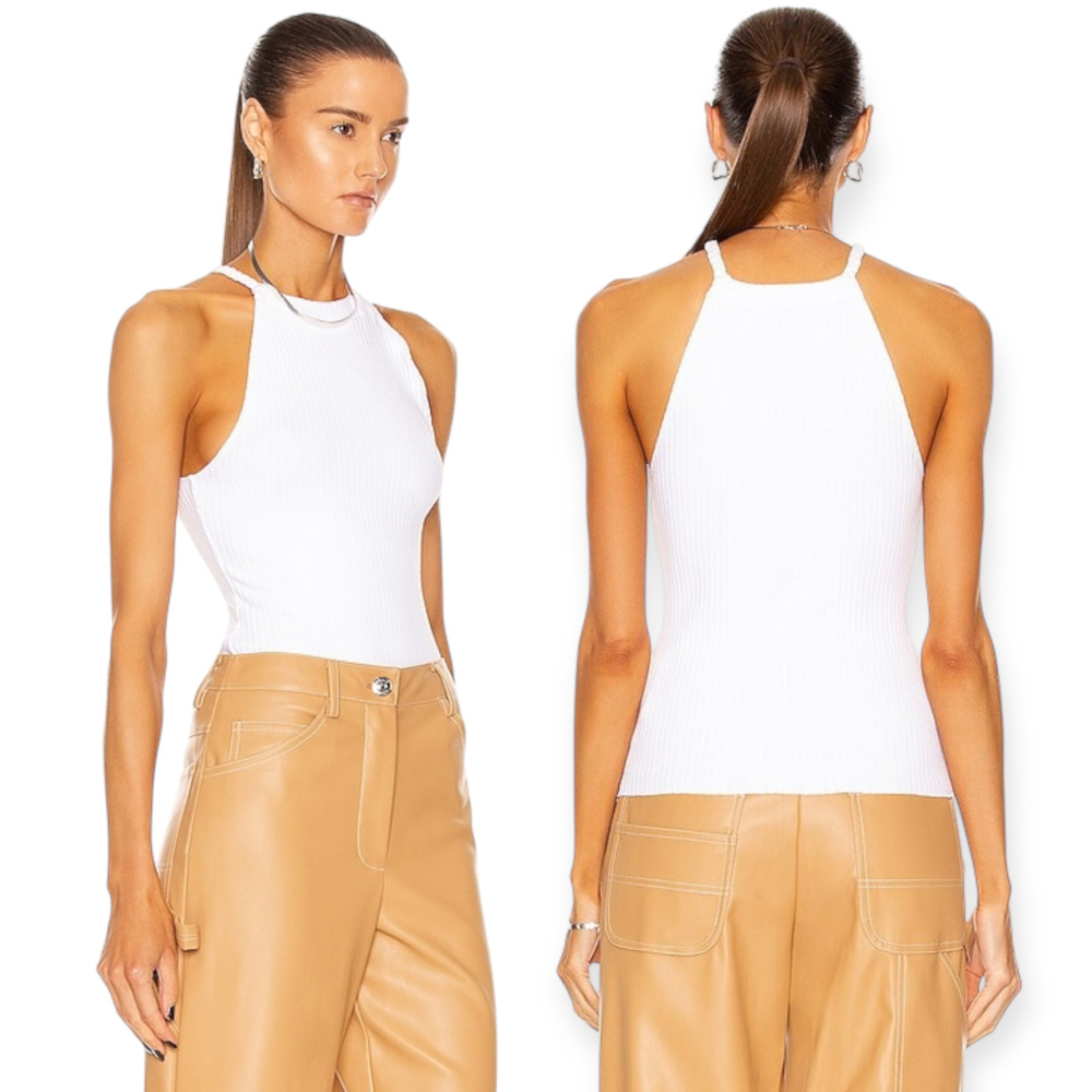 The Range Primary Ribbed Halter Top Ivory White Size Small fits Medium NWT - Picture 3 of 6